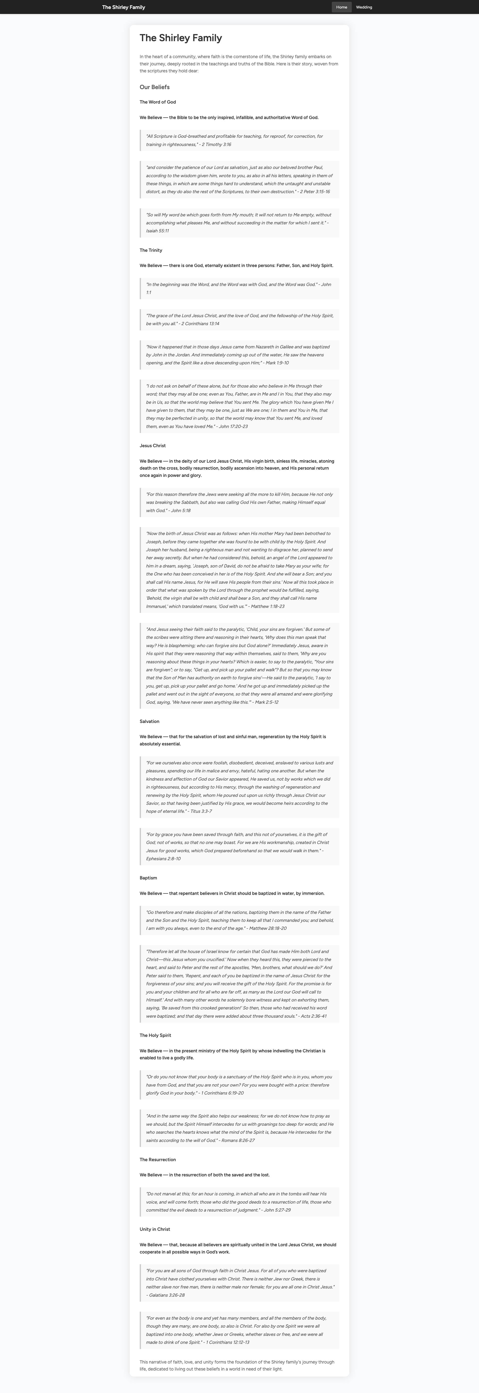 Preview of Shirley Family Website